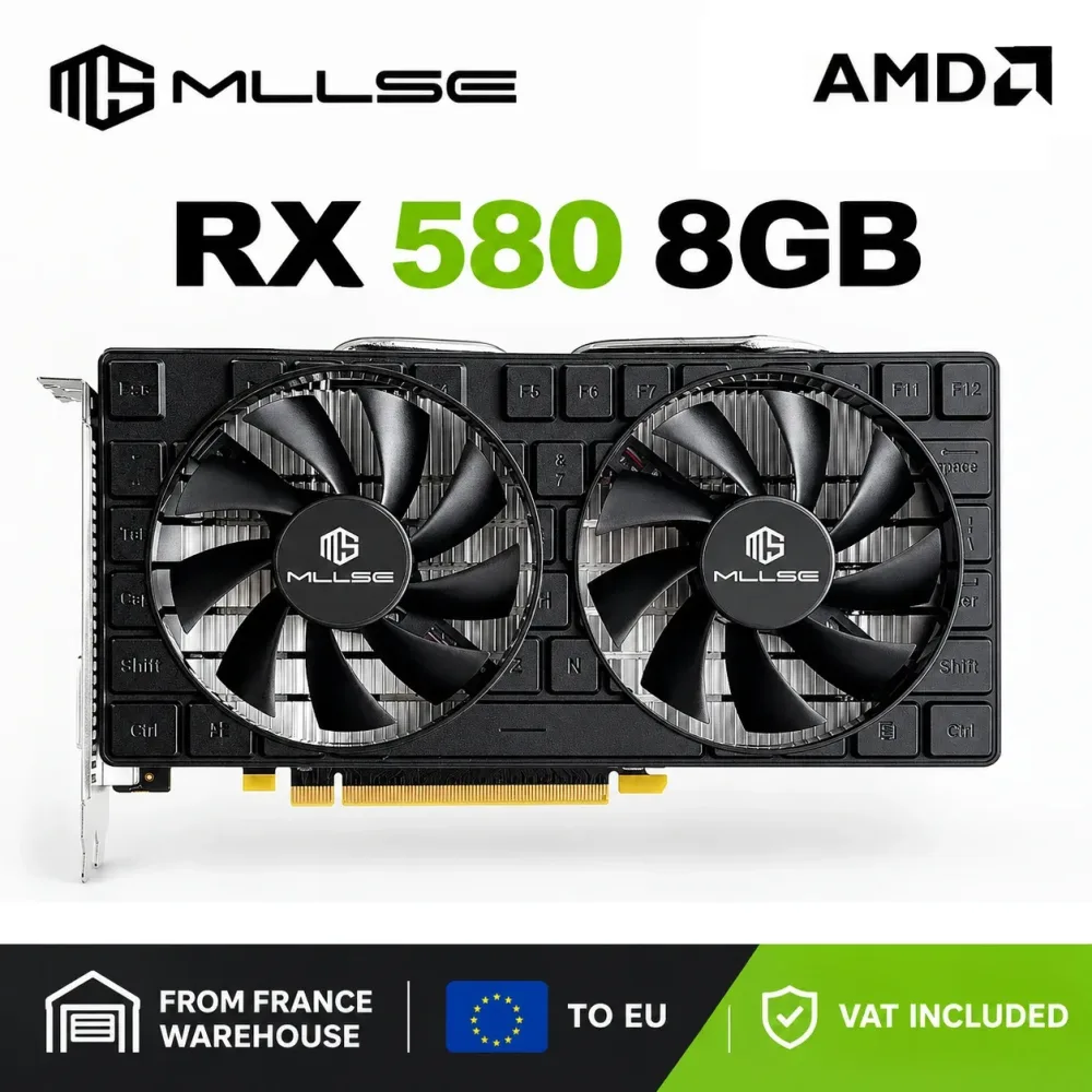 MLLSE Grafikkarten Radeon RX580 8G GDDR5 Speicher Video-Gaming-Karte PCIE3.0x16 GPU Desktop-Computer-Komponenten AMD RX 580 8G