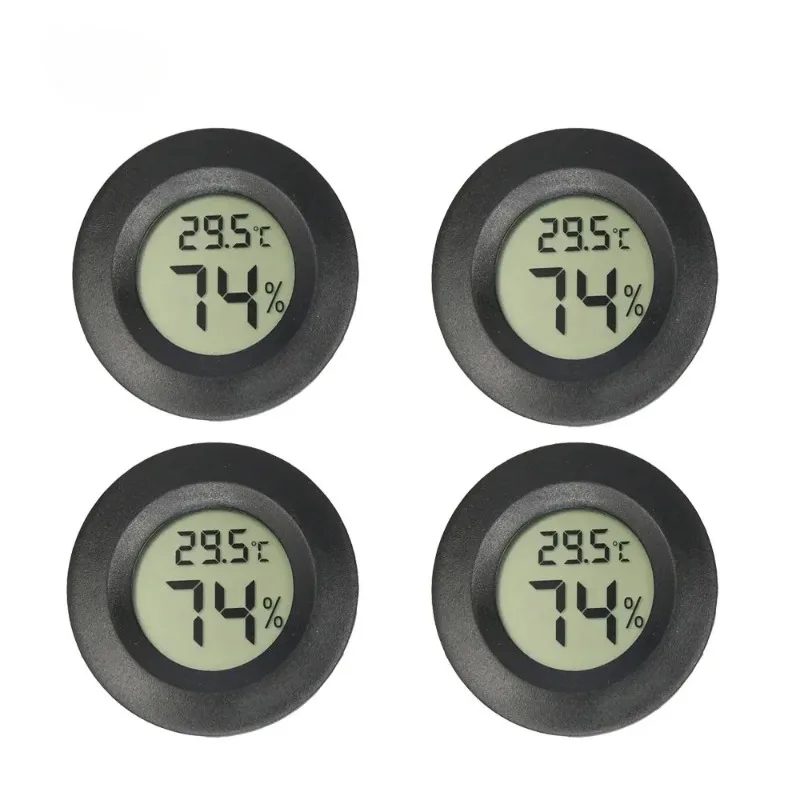 1/6 Stück Mini-Hygrometer Thermometer Fahrenheit oder Celsius Meter Digitaler LCD-Monitor Innenraum Runde Luftfeuchtigkeits- und Temperaturanzeige