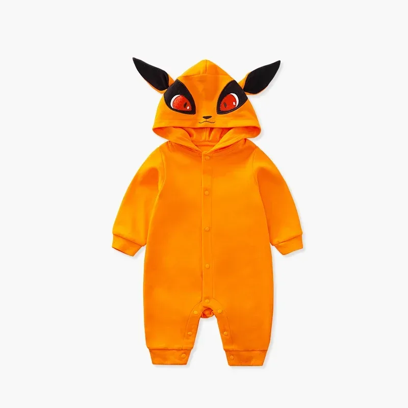 Orange Fuchs Cartoon schöne Baby Hoodie Kleidung Kleinkind Kostüm Strampler Overall Frühling Herbst 0-18 Monate Neugeborene Langarm weich