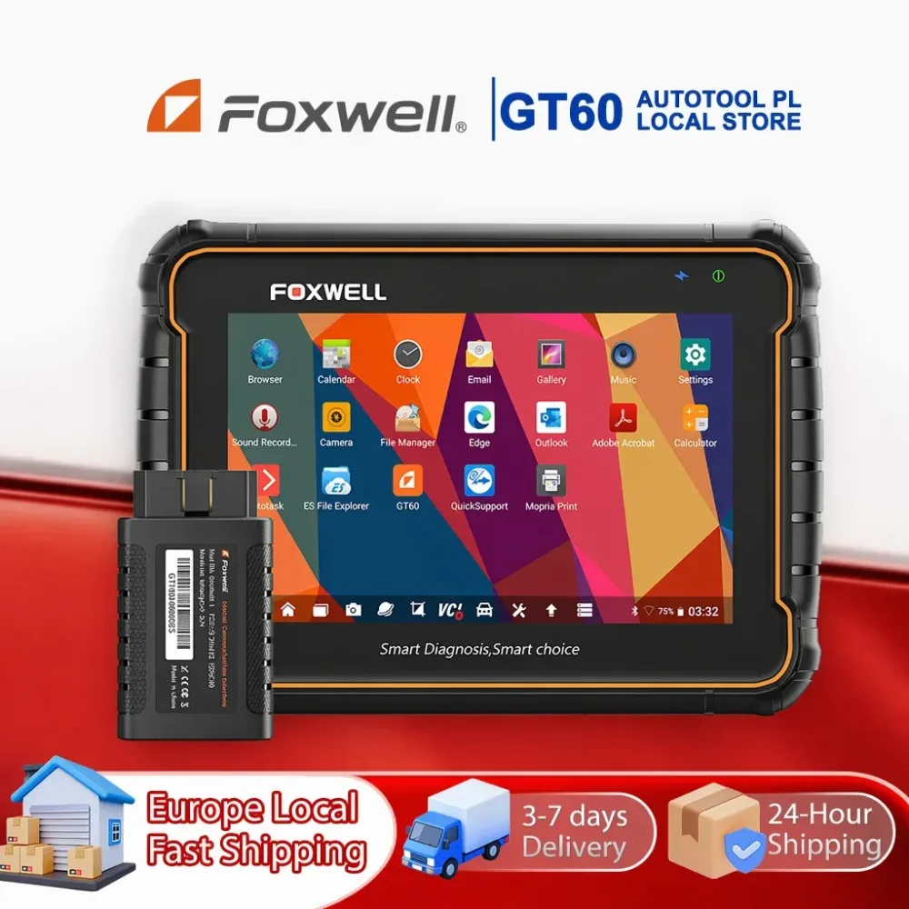 FOXWELL GT60 OBD2 Bidirektionales Scan-Gerät, 28+ Wartungsfunktionen, CAN-FD & DOIP Unterstützung, Vollsystem-Diagnose Fehlercodeleser für Autos