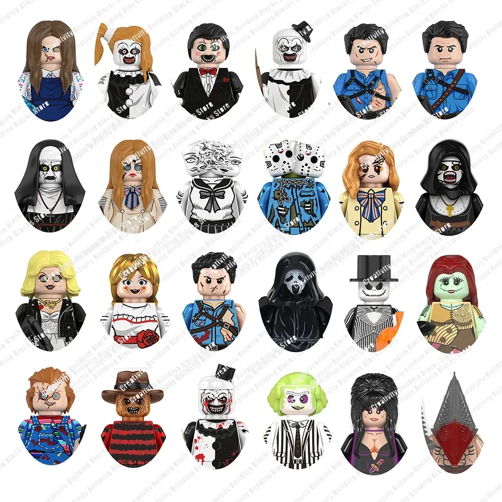 NEW Pumpkin Man Witch Vampire Mini 3D DIY Halloween Cartoon Figures Model Building Block Toys Children's Birthday Gifts Boys