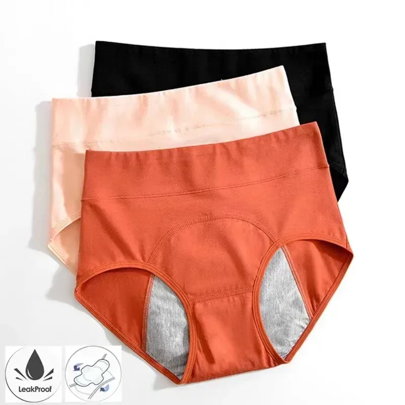 Höschen für die Menstruation, Baumwolle, Menstruationshöschen, hohe Taille, Periodenunterwäsche, Culotte Menstruelle, auslaufsichere Bragas Menstruales