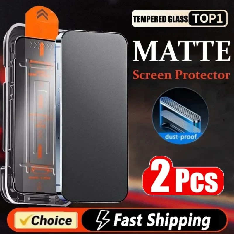 Matte Oleophobe Beschichtung, staubfreie Installation, Displayschutzfolie für iPhone 13, 11, 12, 14, 17 Pro Max, 15, 16 Plus, XR X, Milchglas