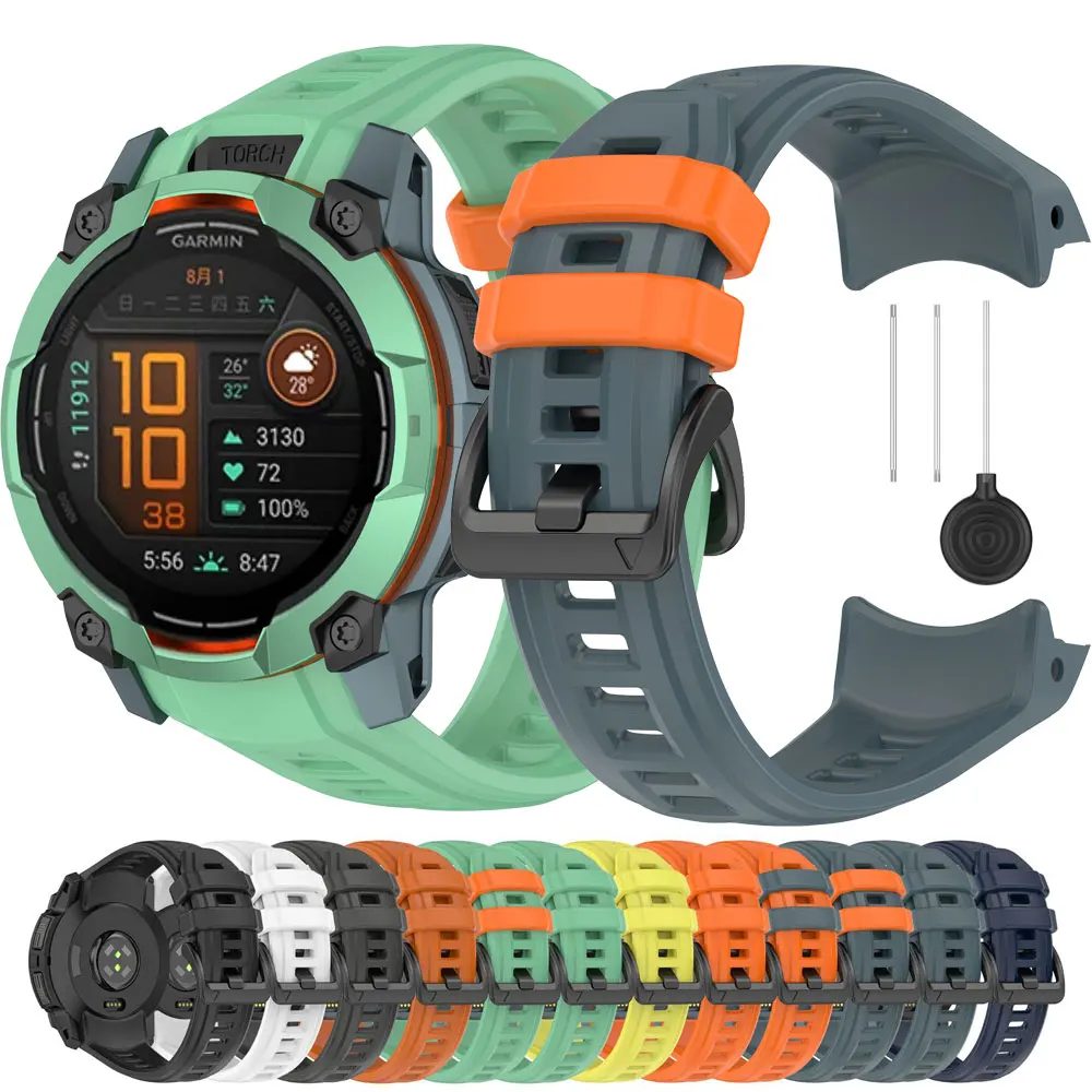 Silikonband für Instinct 3 Solar 50 mm Armband Sportarmband für Instinct 3 Amoled 50 mm Correa No Lücken Armband Armband 26 mm