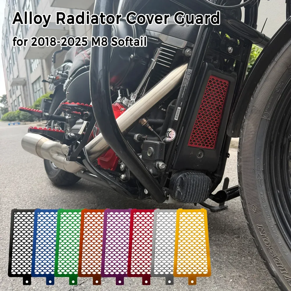 1 Stück Aluminiumlegierung Kühlerabdeckung Schutzgitter Ölkühlerabdeckung für Harley M8 Softail 2018-2025 Motorradteile