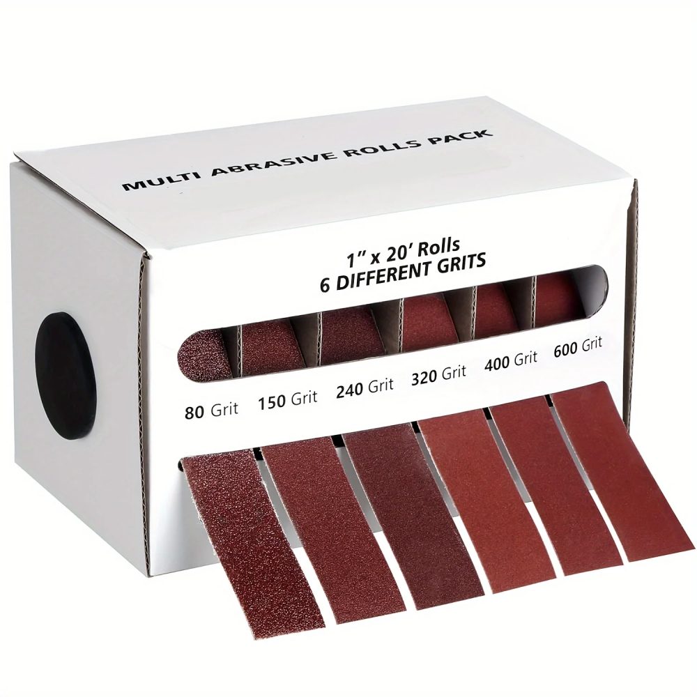 Diamant-Schleifpapierrollen, 80/150/240/320/400/600 Körnung, Metall-Schleifgewebe mit Spender, Aluminiumoxid-Schleifpapier