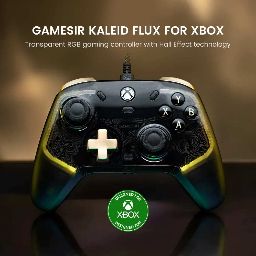 GameSir Kaleid Flux Kabelgebundener Xbox-Controller Gamepad für Xbox Series X, Xbox Series S, Xbox One Spielkonsole mit Hall-Effekt-Joystick