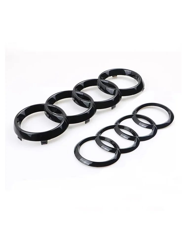 Audi 4-Ring ABS Auto Motorhaube Frontgrill Heckklappe Emblem Logo Abzeichen Aufkleber für A3 A4 A5 A6 A7 Q2 Q3 Q5 Q8 TT
