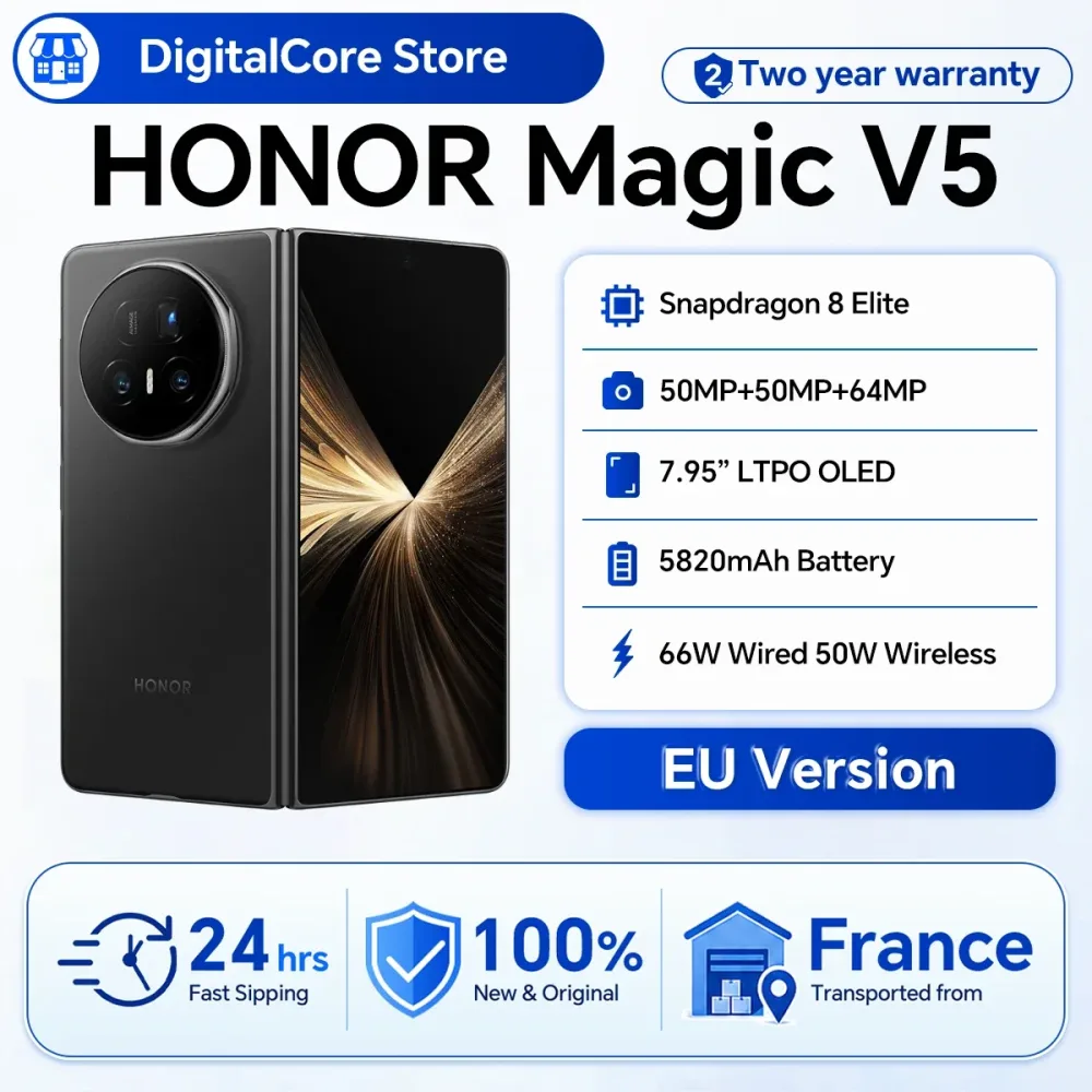 HONOR Magic V5 EU-Version Original 5G Smartphone Dual HDR OLED-Display Snapdragon 8 Elite 5820mAh 7,95