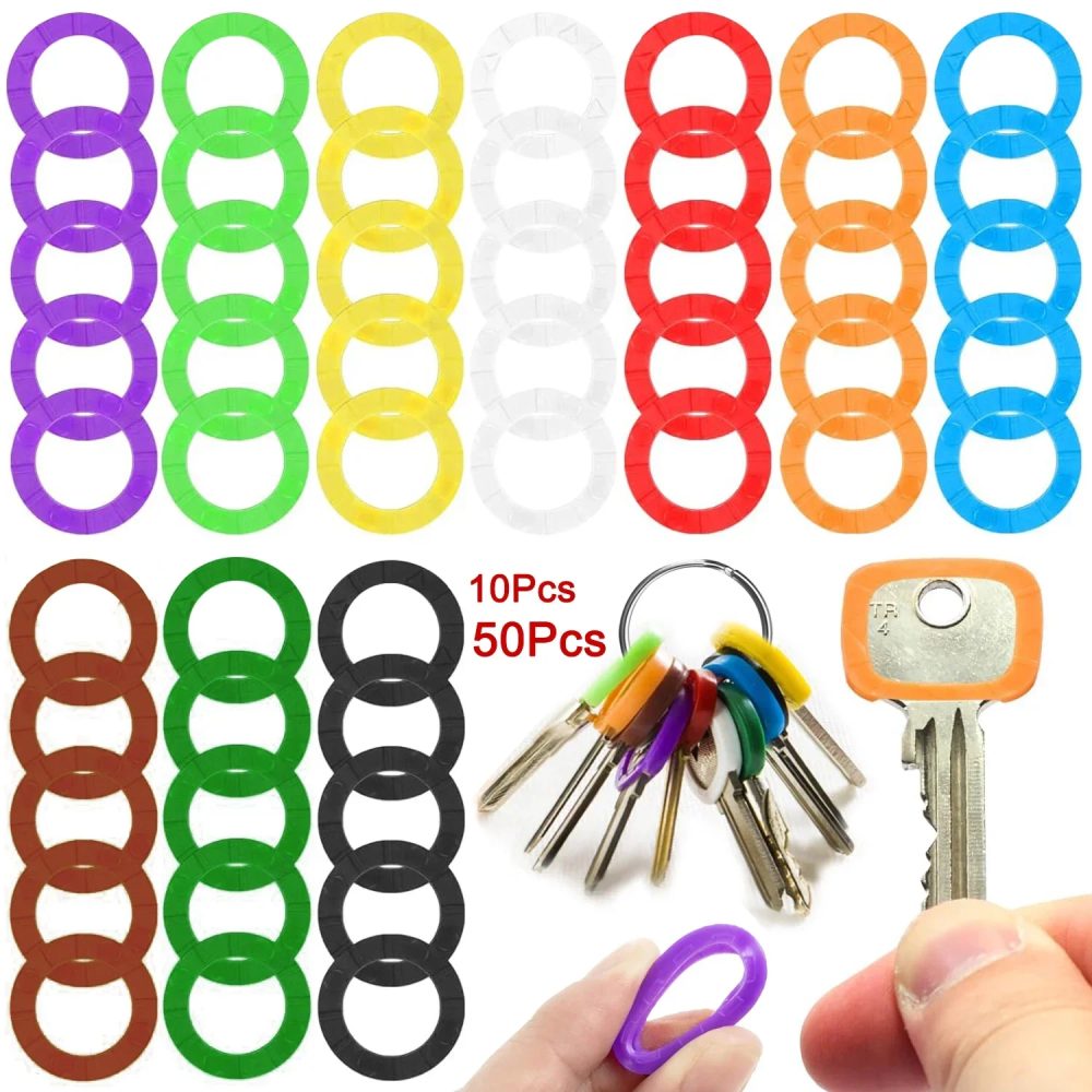 10?50 Stück farbige Schlüsselkappen, Abdeckungen aus weichem Gummi, Schlüsselidentifikatoren, Schutz, Organizer, Etiketten, Schalldämpfer, Schlüsselaufsätze, zufällige Farbe