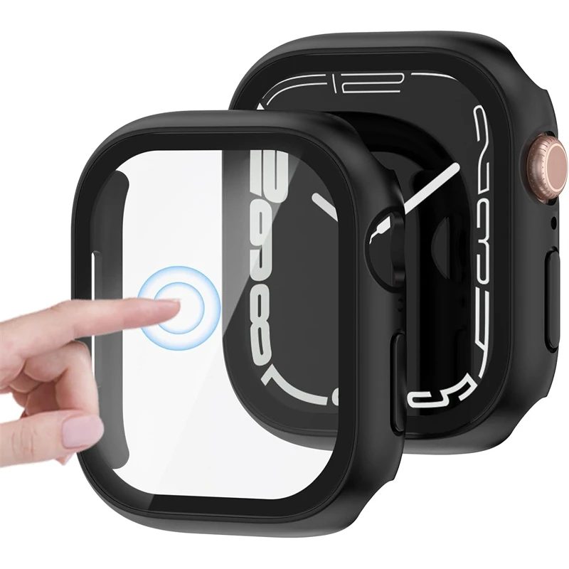 Glas + Abdeckung für Apple Watch Gehäuse 44 mm 40 mm 38 42 49 mm 41 mm 45 mm 46 mm Zubehör Displayschutzfolie iWatch 11 10 9 8 7 6 SE 5 Ultra