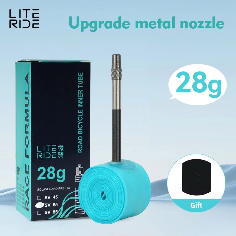 LITERIDE Neues ultraleichtes Schlauch, Straßenauto, Melone, Auto, 700 x 18, 25, 28, Düse, TPU-Material, Schlauch, Wettbewerb, 28 g