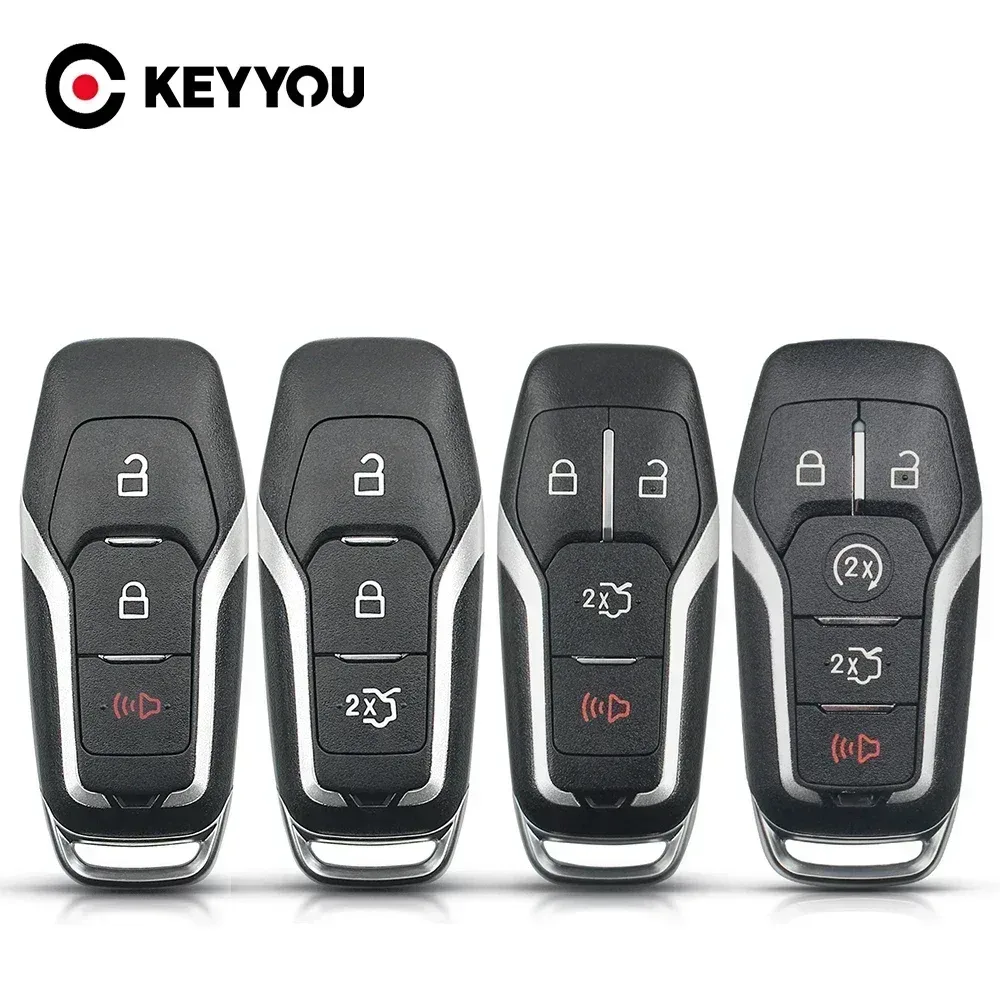 KEYYOU Keyless Go Smart Remote Auto Schlüssel Shell Fall 3/4/5 Tasten Für Ford Fusion Explorer Rand Mustang Mondeo Kuka 2013-2018