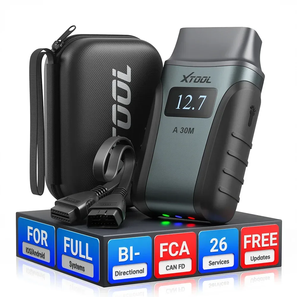 XTOOL A30M OBD2-Scanner, Bluetooth-Diagnosetools, Kfz-Scanner, lebenslanges kostenloses Update, bidirektional, CAN FD FCA, 26+ Resets