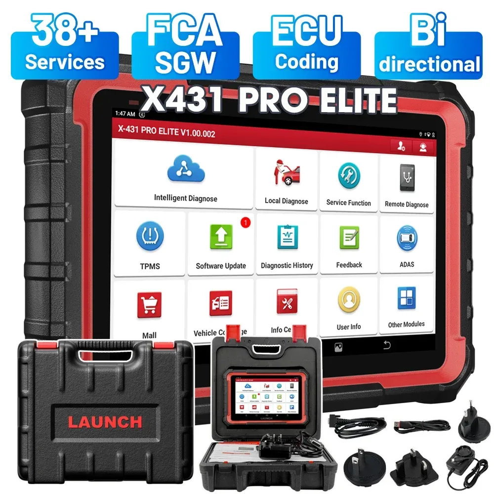 LAUNCH X431 PRO ELITE Autodiagnosetools Auto-OBD-OBD2-Scanner CAN FD/DOIP ECU-Codierung Bidirektionale Steuerung 31+ Reset