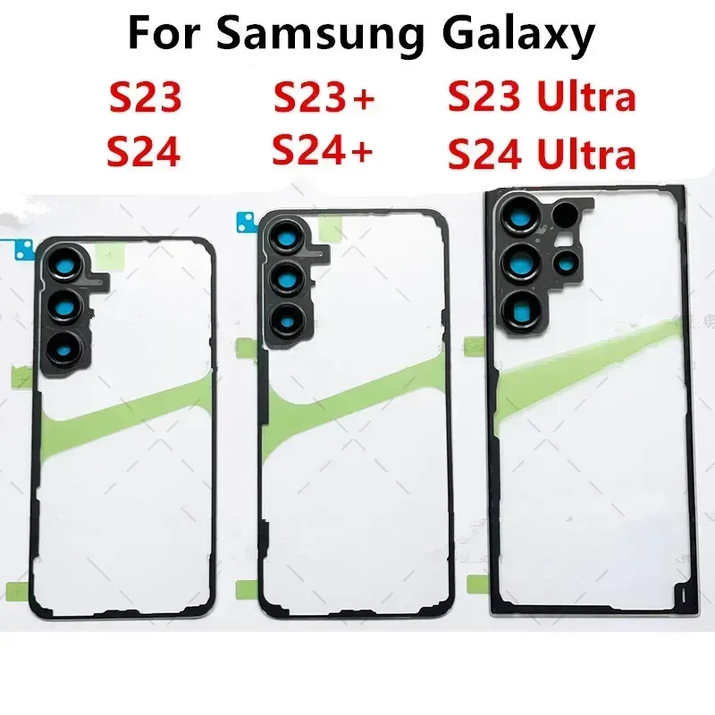 S928 S918 S926 Gehäuse für Samsung Galaxy S24 Ultra S23 Plus Transparente Akku-Rückabdeckung Reparatur-Rückseite + Kameralinse