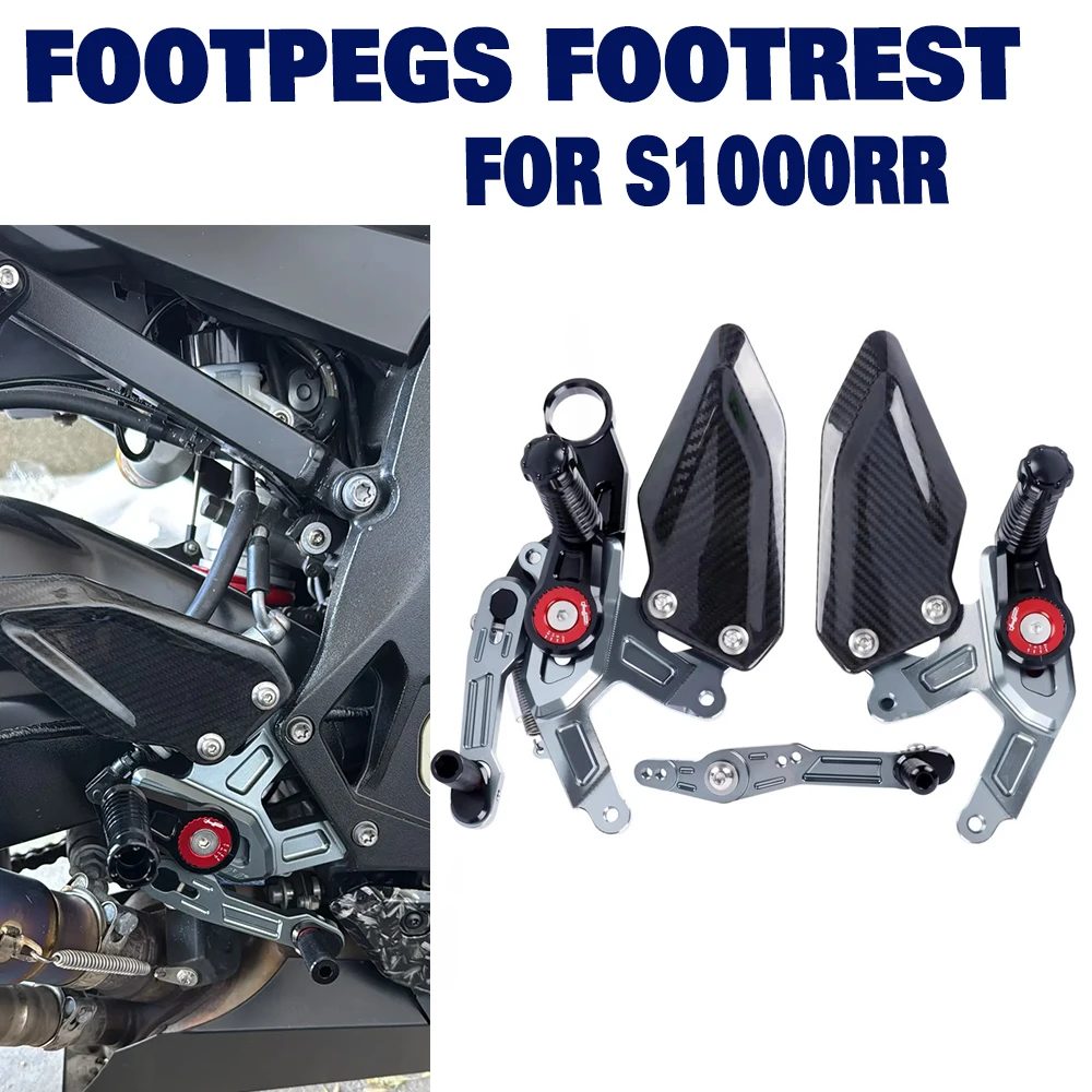 Für BMW S1000RR S 1000 RR 2015-2018 S1000 RR Motorrad Fußrasten aus Carbonfaser, verstellbare hintere Fußrastenanlage
