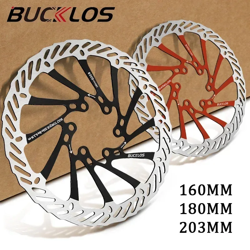 BUCKLOS Ultraleichtes MTB-Fahrrad, hydraulische Bremsscheibe, 160/180/203 mm, Mountain Road Racing Fahrradbremsscheibe mit 6 gratis Schrauben