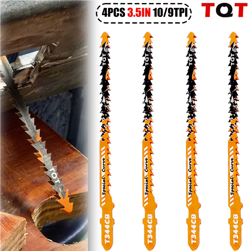 Doppelseitige Sägeblätter 10/8Tpi T344Cb für Effizientes Kurvenschneiden, Holz- und Kunststoff-Säbelsägeblätter-Set für DIY und Tischler