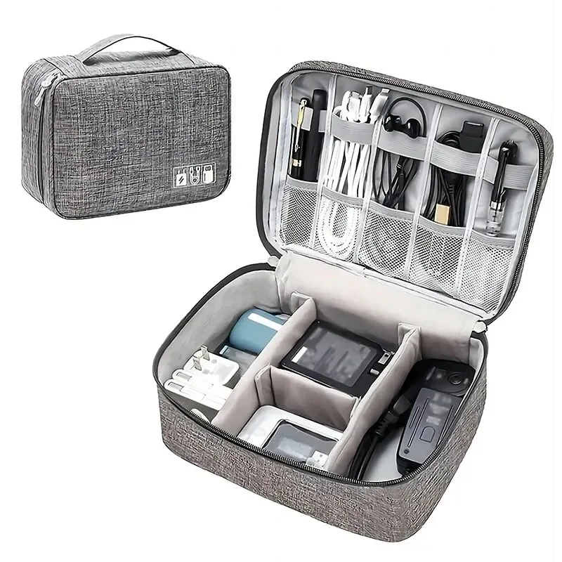 Kabel-Aufbewahrungstasche, wasserdicht, digital, elektronisch, Organizer, tragbar, USB, Datenleitung, Ladegerät, Stecker, Aufbewahrungstasche, Reise-Kabel-Organizer