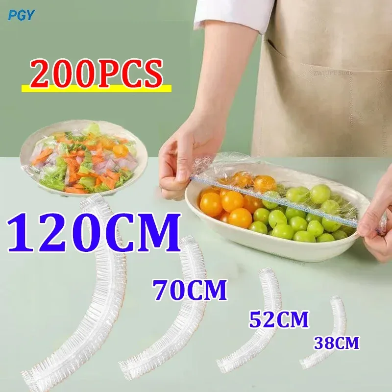 120/70/52CM Einweg Küche Zubehör Lebensmittel Abdeckung Lagerung Tasche Saver Staub Lebensmittel Grade Frische Deckel elastische Dusche Kopfbedeckung Abdeckung