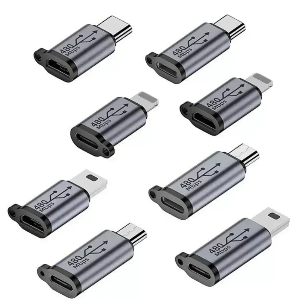 1-8 Stück USB-Typ-C-Adapter Typ C zu IOS/Micro/Mini USB Buchse auf Stecker Konverter für Xiaomi Samsung Lade- und Datensynchronisationskabel