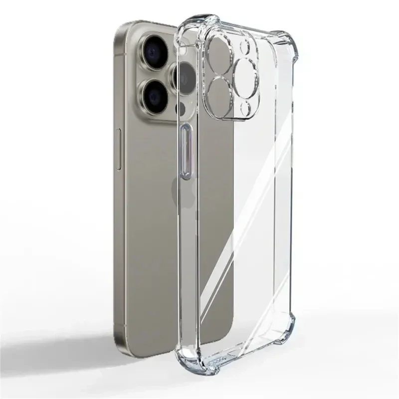 Luxuriöse, stoßfeste, transparente Silikon-Handyhülle für iPhone 17, 16, 15, 14, 13, 12, 11 Pro Max, Mini X XR Xs 7 8 Plus, transparente Softcover