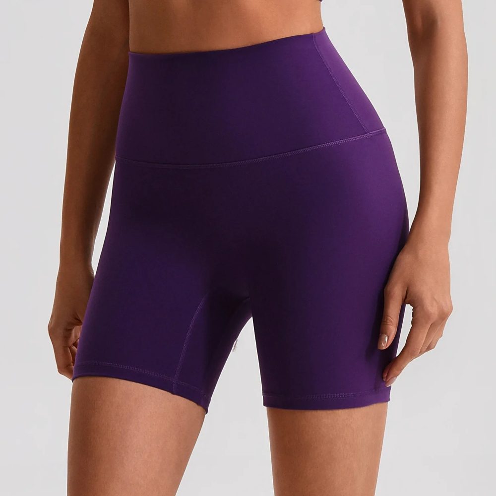 Einfarbige High-Waist Damen Sport-Shorts ? Weiche Fitness- & Workout-Shorts für Yoga, Radfahren, Laufen & Gym-Training
