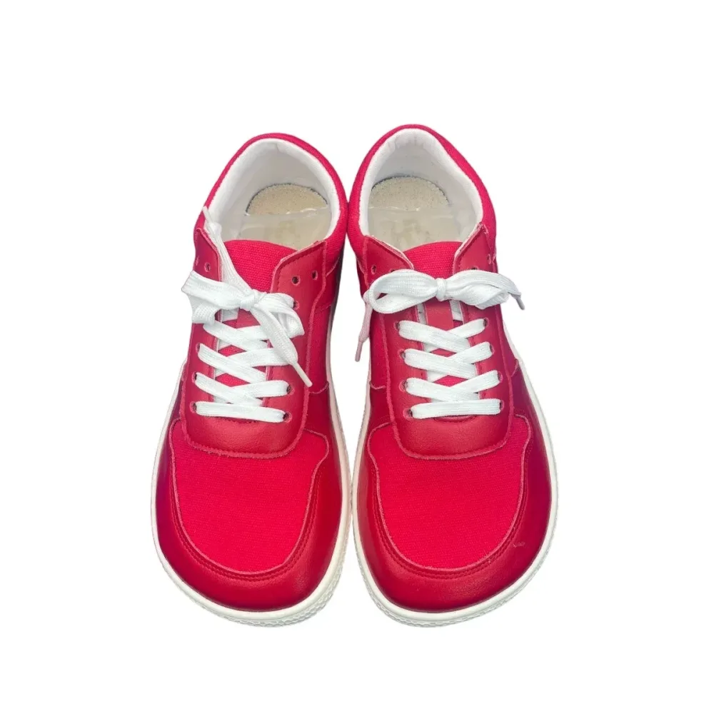Tipsietoes Barfuß-Sneaker aus echtem Leder und Segeltuch für Damen und Herren, flach, weich, Null-Tropfen-Sohle, breitere Zehenbox, flexibel, leicht