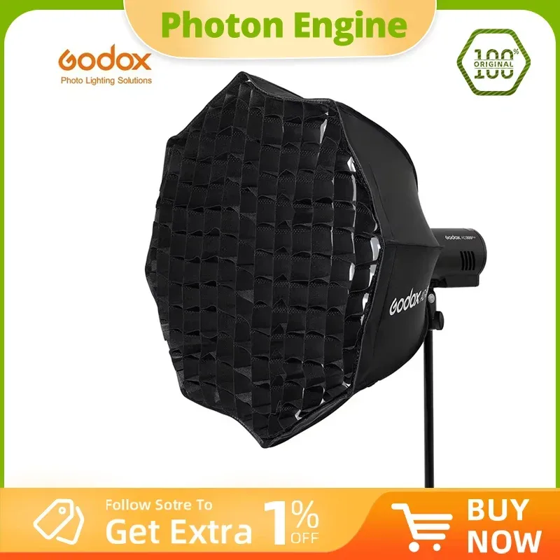 Godox AD-S60S 60 cm silberne, tiefe Parabol-Softbox mit Wabengitter, Godox-Montage-Softbox für AD300PRO AD400PRO ML60