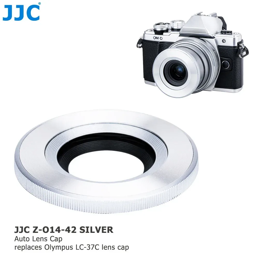 JJC Auto Objektivdeckel für Olympus M. ZUIKO DIGITAL ED 14-42mm f/3,5-5,6 EZ oder 17mm f/2,8 für Panasonic G Vario12-32mm f/3,5-5,6 ASPH