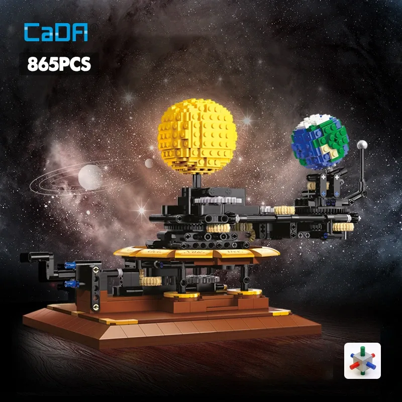 Cada 865PCS Stadt Solar System Erde und Sonne Uhr Bausteine Wissenschaft Experiment Bildung Ziegel Spielzeug Jungen Geschenke