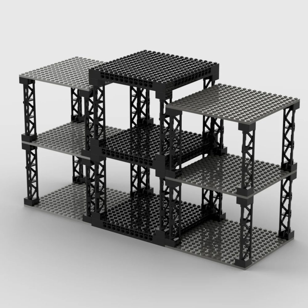 Multifunktionale Bausteine, stapelbar, mehrschichtig, Desktop-Aufbewahrungsregal, simulierte militärische Bunker, 16 x 16 Plattenstützgürtel