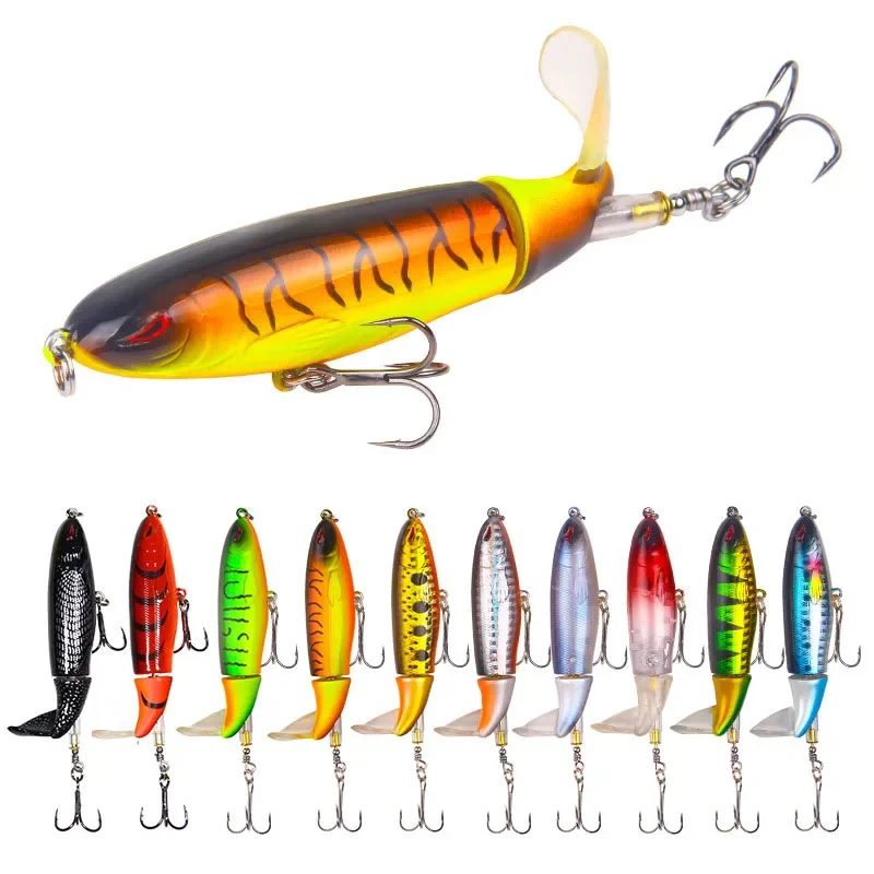 1Pcs Plopper Angeln Locken 13g/15g/35g Wels Lockt Für Angelgerät Schwimm rotierenden Schwanz Künstliche Köder Crankbait