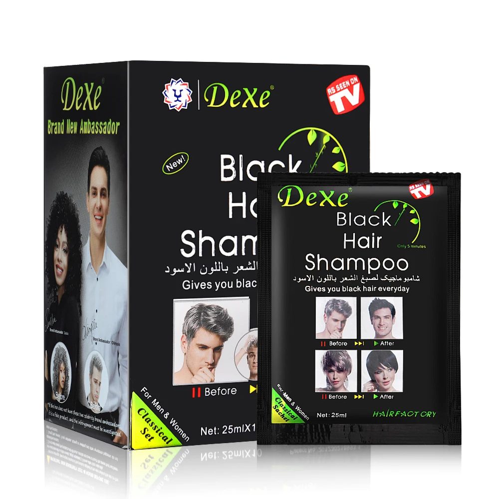 25ml 10pcs 20pcs schwarzes Haar Shampoo 5 Minuten färben Haar in schwarze Kräuter natürliche schnellere schwarze Haare wiederherstellen Farbstoff Shampoo-Behandlung