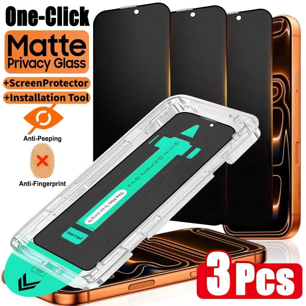 1?3 Stück matte Sichtschutz-Displayschutzfolie für iPhone 17 16 Pro Max 13 11 15 14 Plus 16e 12 XR X XS Air Anti Spy Easy Install Glass