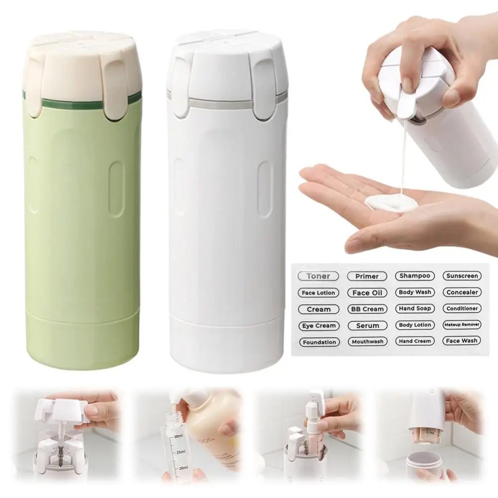 4-in-1-Reisespender, tragbare Reiseflaschen, auslaufsicher, auslaufsicher, Reisebehälter für Parfüm, Shampoo, Spülung, Lotion