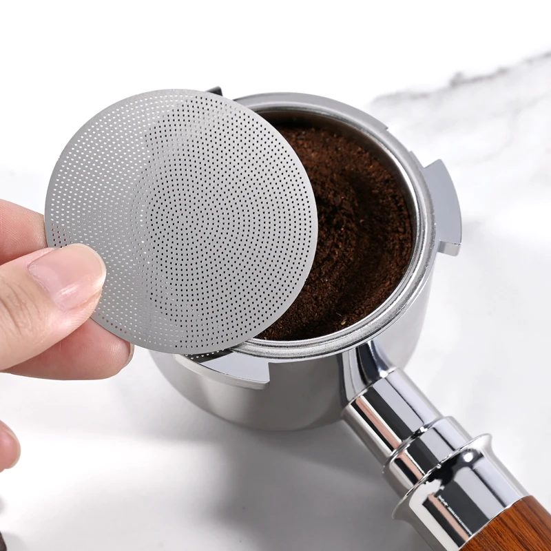Espresso Puck Bildschirm Kaffee Filter Wiederverwendbare Edelstahl Halter 0,2mm Für 51/54/58mm Kaffee Siebträger Barista zubehör