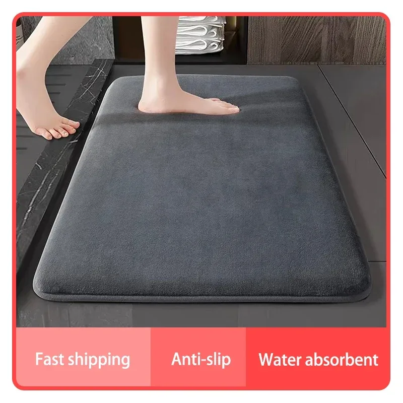 Super saugfähige Bodenmatte, super saugfähige Badematte, super rutschfeste Badezimmer-Bodenmatte aus Korallensamt, Fußmatte