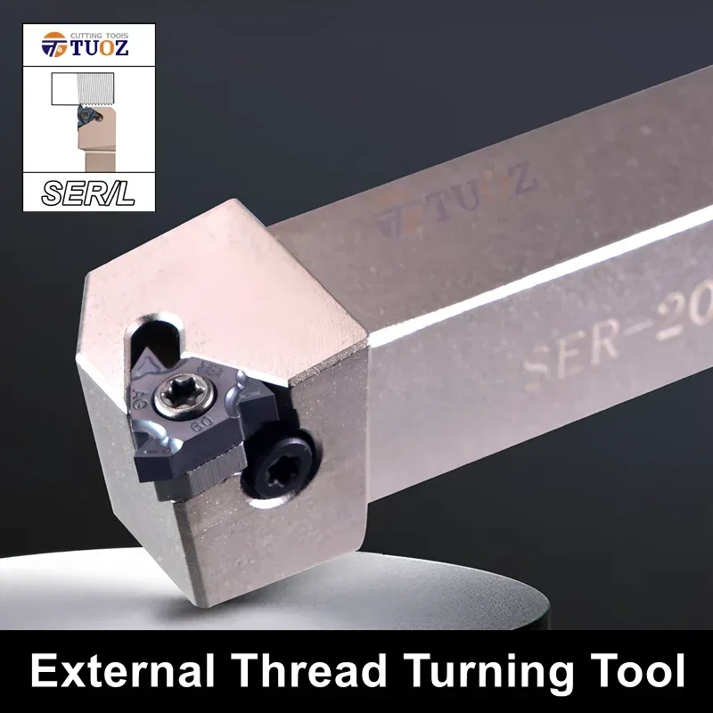 TUOZ SER SEL Außengewinde-Drehwerkzeug SER1010H11 SER1616H16 SER2020K16 SER2020K22 2525M22 CNC-Halter Drehmaschine Cutter Schaft