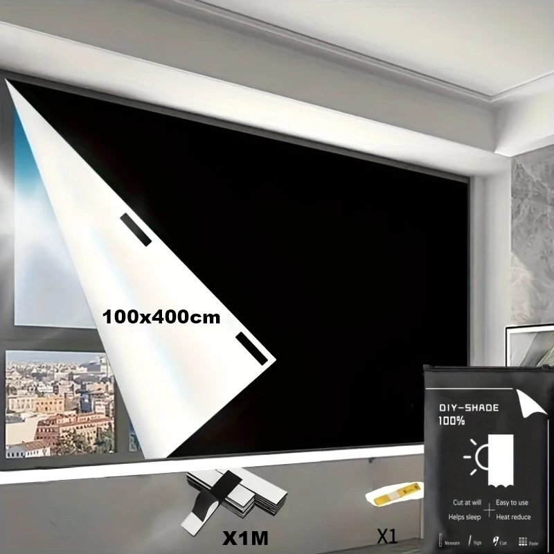 100% Verdunkelungsvorhang Fenster - Maximale Lichtblockierung, Sichtschutz, Anti-Glare Folie, Wärmedämmung, UV-Schutz, Statische