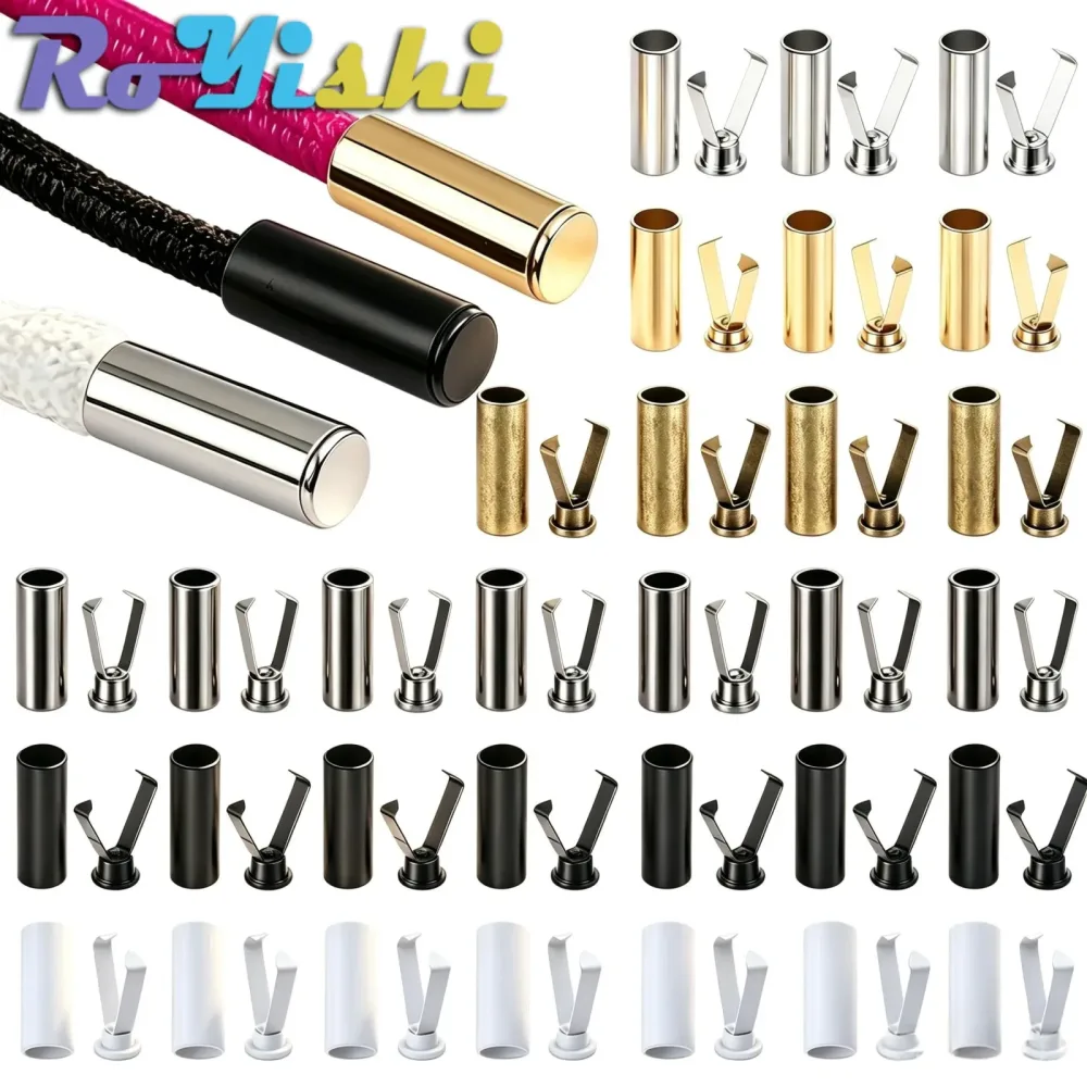 10 Sets abnehmbare Stopper mit Deckelkappe, rechteckige Kordelenden, Verriegelungsstopper für Seil, Bekleidung, Sportbekleidung, Teile, Zubehör