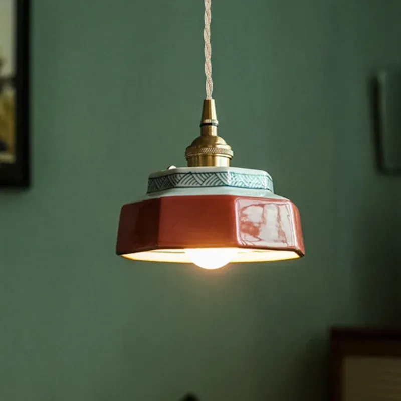 Neue Retro-Keramik-Pendelleuchten im chinesischen Stil, japanische Gasthaus-Schaufenster, Restaurant, Teestube, Bartheke, Insel