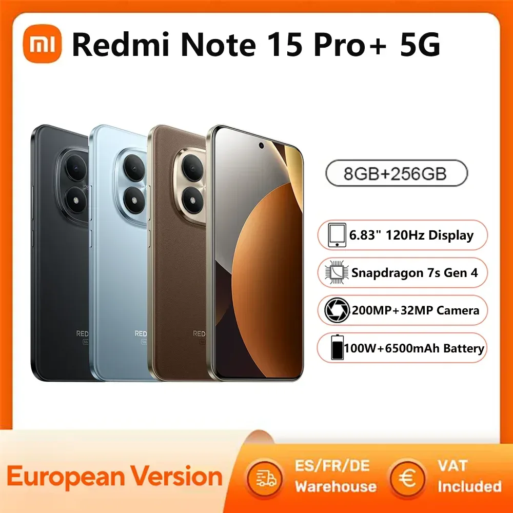 Xiaomi Redmi Note 15 Pro Plus 5G 8GB 256GB 12GB 512GB NFC Smartphone 6500mAh Akku 100W Hyper Charge 200MP Kamera