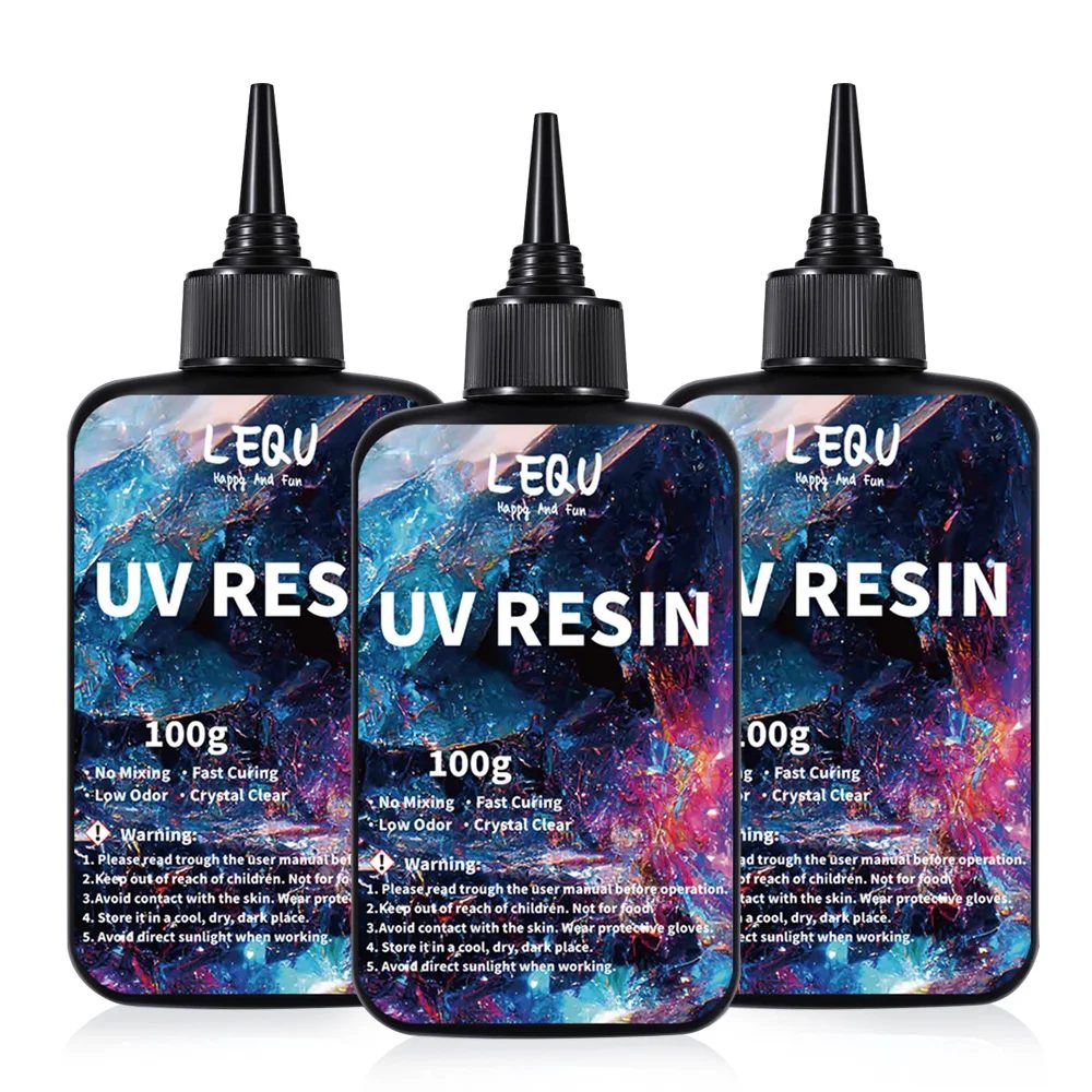 100 g UV-Harz-Kleber zum Binden und Löten, UV-Kleber-Set, schnell trocknender Harzkleber zum Binden von Glas, Metall, Holz, DIY-Handwerk, Dekoration