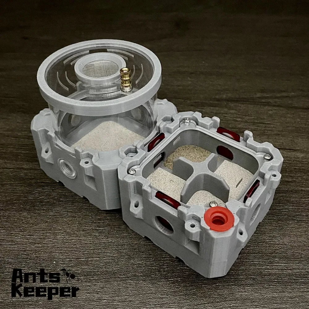 Ameisen-Gehege Original Modulares Erweiterbares Formicarium Ameisenfarm mit Wasserfutterspender Futtersuchebereich Ameisenkuppel Ameisenhaus für Ameisenhaltung