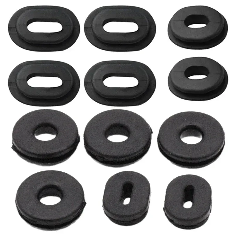 12 Teile/satz Motorrad Körper Seite Abdeckung Schwarz Gummi Tülle Verkleidung Unterlegscheibe Schrauben Feste Gummi Ring Motorrad Außen Zubehör