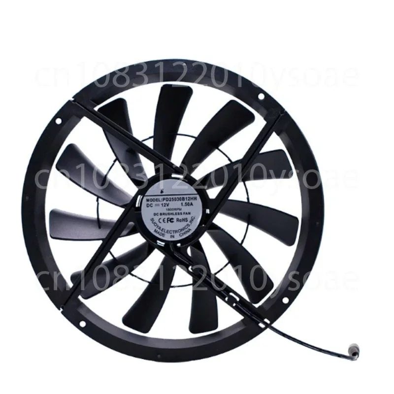 25CM großer Luftvolumen-12V-Lüfter, Tier- und Pflanzenbelüftung 25030