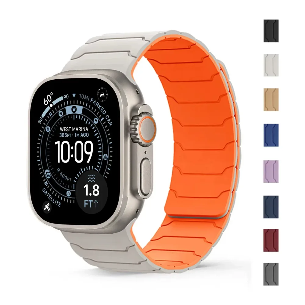 Magnetarmband für Apple Watch Band Ultra 2 3 49 mm 44 mm 40 mm 41 mm 46 mm 42 mm 45 mm 38 Silikonarmband IWatch Serie 11 9 8 SE 10