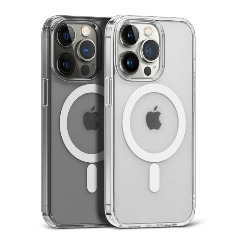 Magnetische Original-Klarhülle für iPhone 17 16 15 14 Plus 13 12 mini 11 Pro Max 16E 17E Funda für MagSafe Transparente Abdeckung